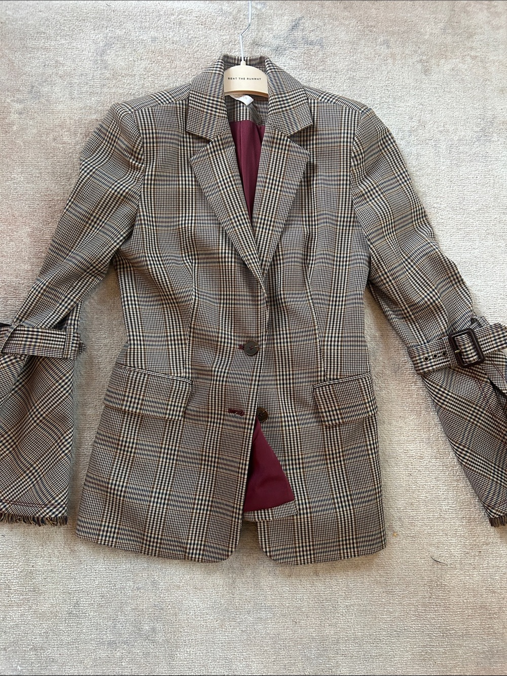 Ramy Brook Fitted Plaid Blazer - Brown